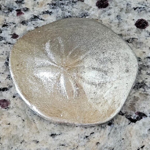 REGINA ANDREW SILVER SAND DOLLAR COASTAL BEACH VASE FILLER HOME TABLE DECOR - Picture 1 of 6